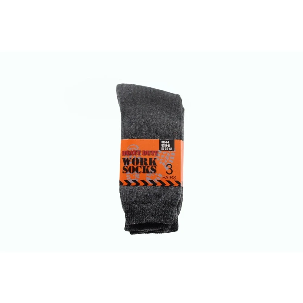 6 Pairs Work Socks Unbranded Heavy Duty Work Socks Size 9-11 Gray